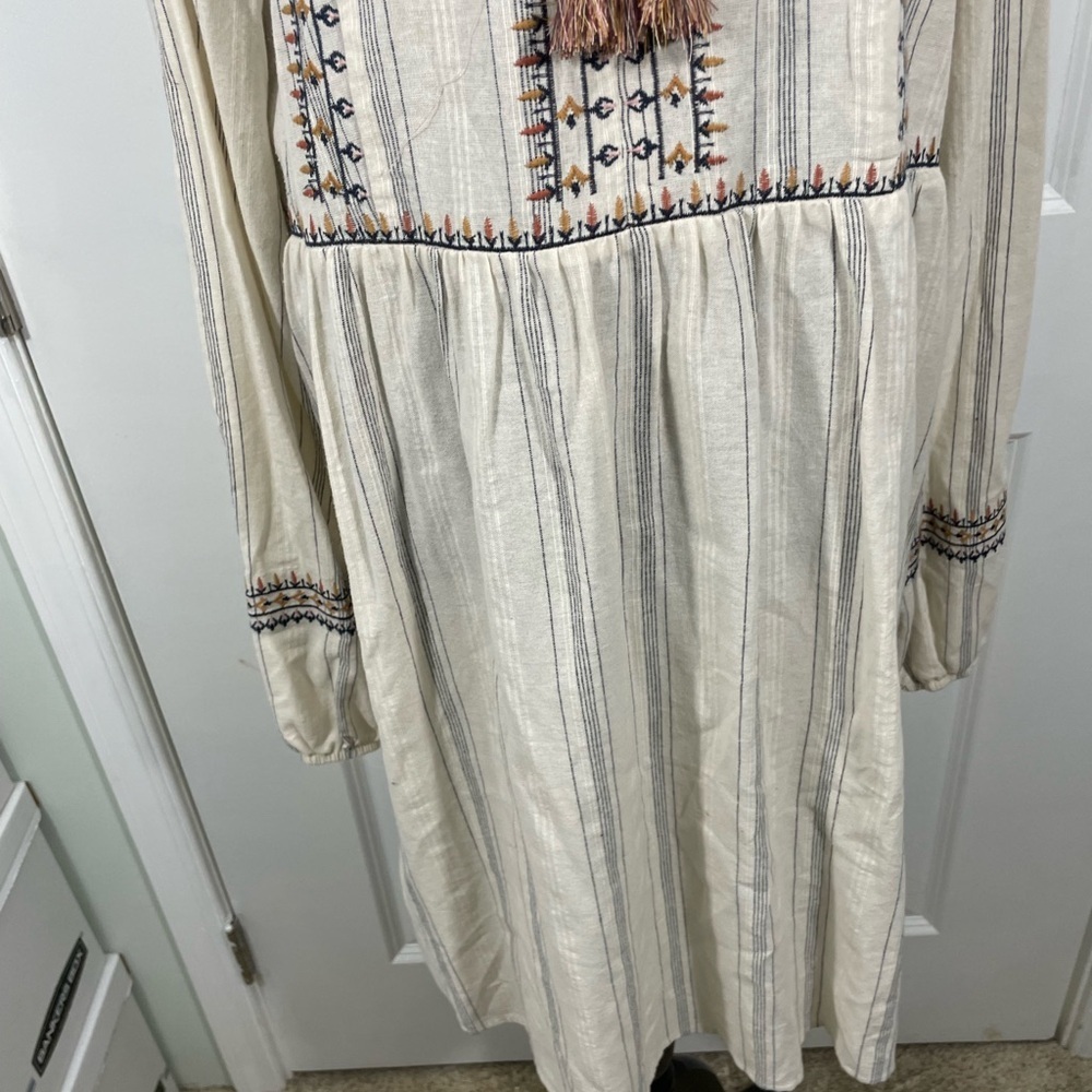 Knox Rose Cream Embroidered Long Sleeve Boho Dress Size XXL CB-103 - Picture 5 of 8